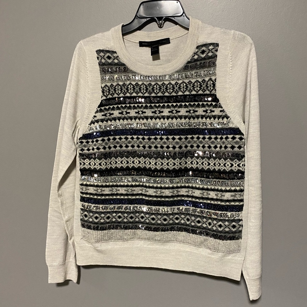 Marc Jacobs Vintage Wool Sequined Holiday Sweater